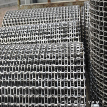 SS304 Flat Wire Conveyor Belt Untuk Garis Pengeringan